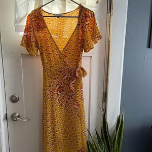 YELLOW 💛 Floral High Low Wrap Dress